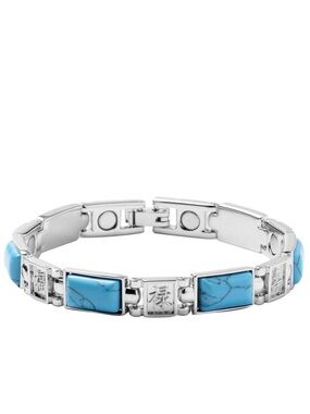 Blue Howlite Chinese Blessing Bracelet